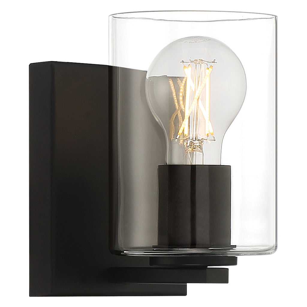 Oslo 1 Light LED Wall Sconce & Vanity, Matte Black