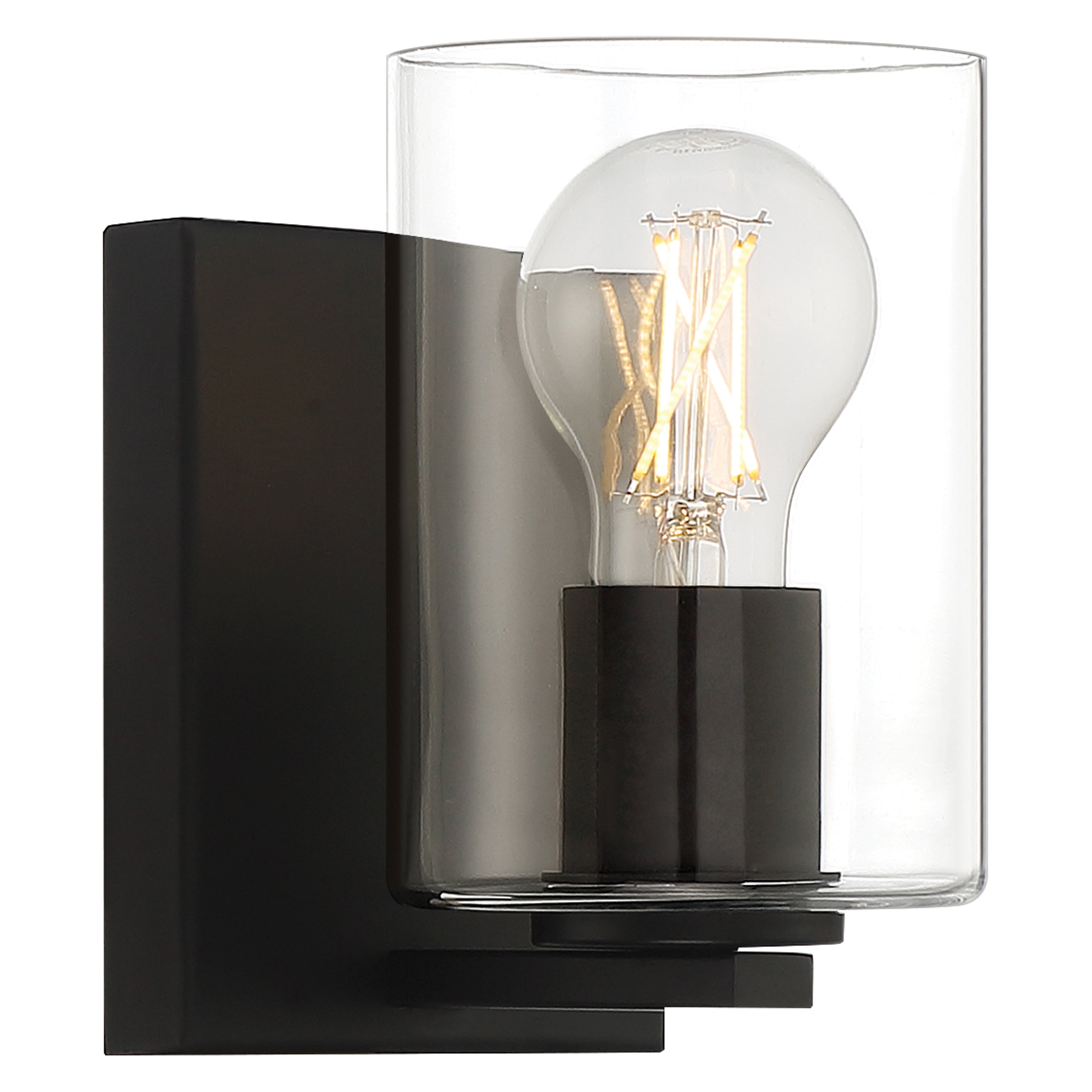 Oslo 1 Light LED Wall Sconce & Vanity, Matte Black