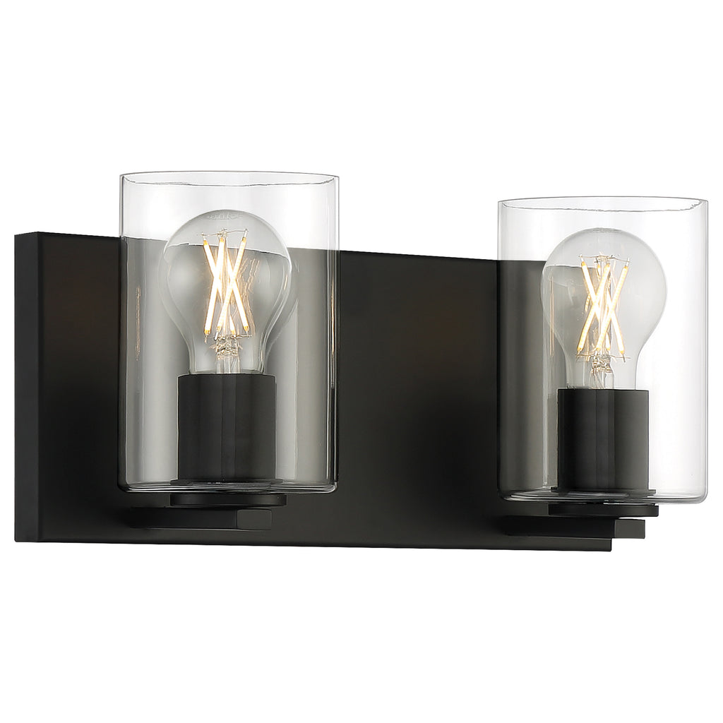 Oslo 2 Light LED Vanity, Matte Black