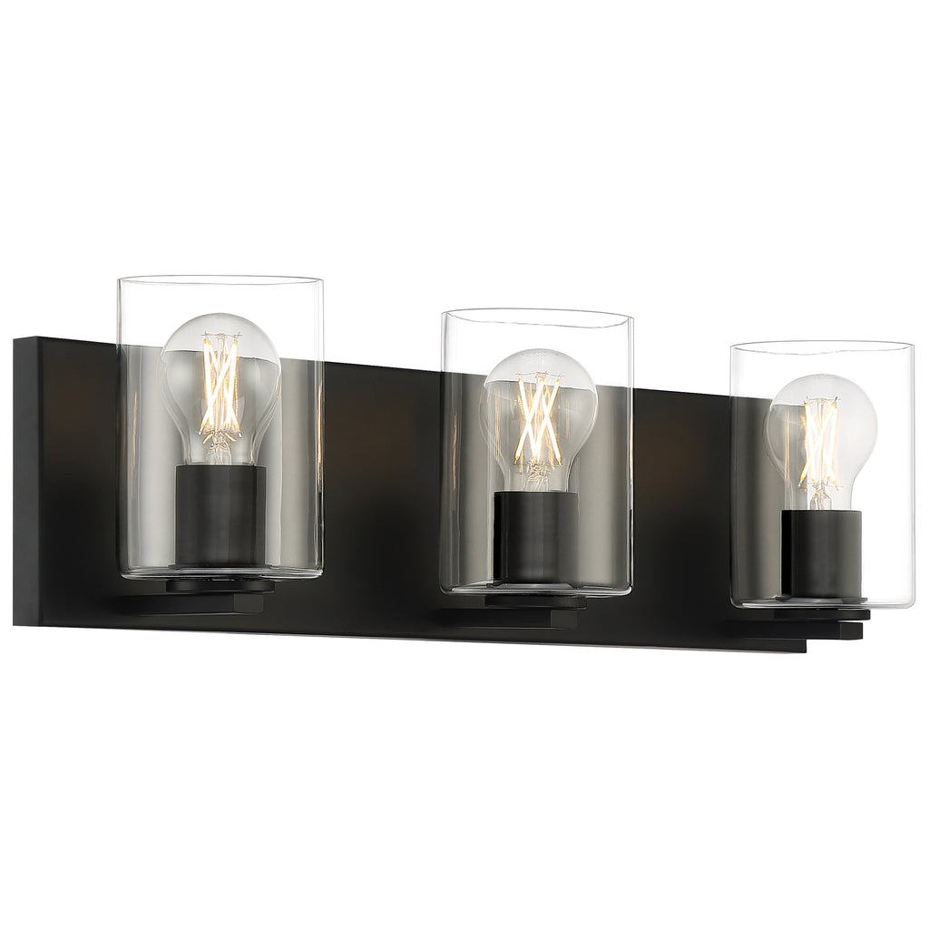 Oslo 3 Light LED Vanity, Matte Black