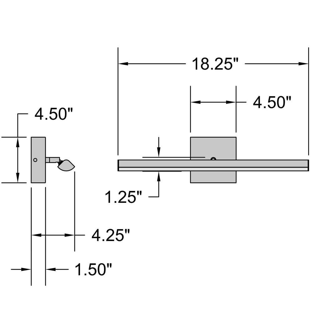 Access Lighting Float Adjustable LED Vanity, Matte Black / 18.25", image 4