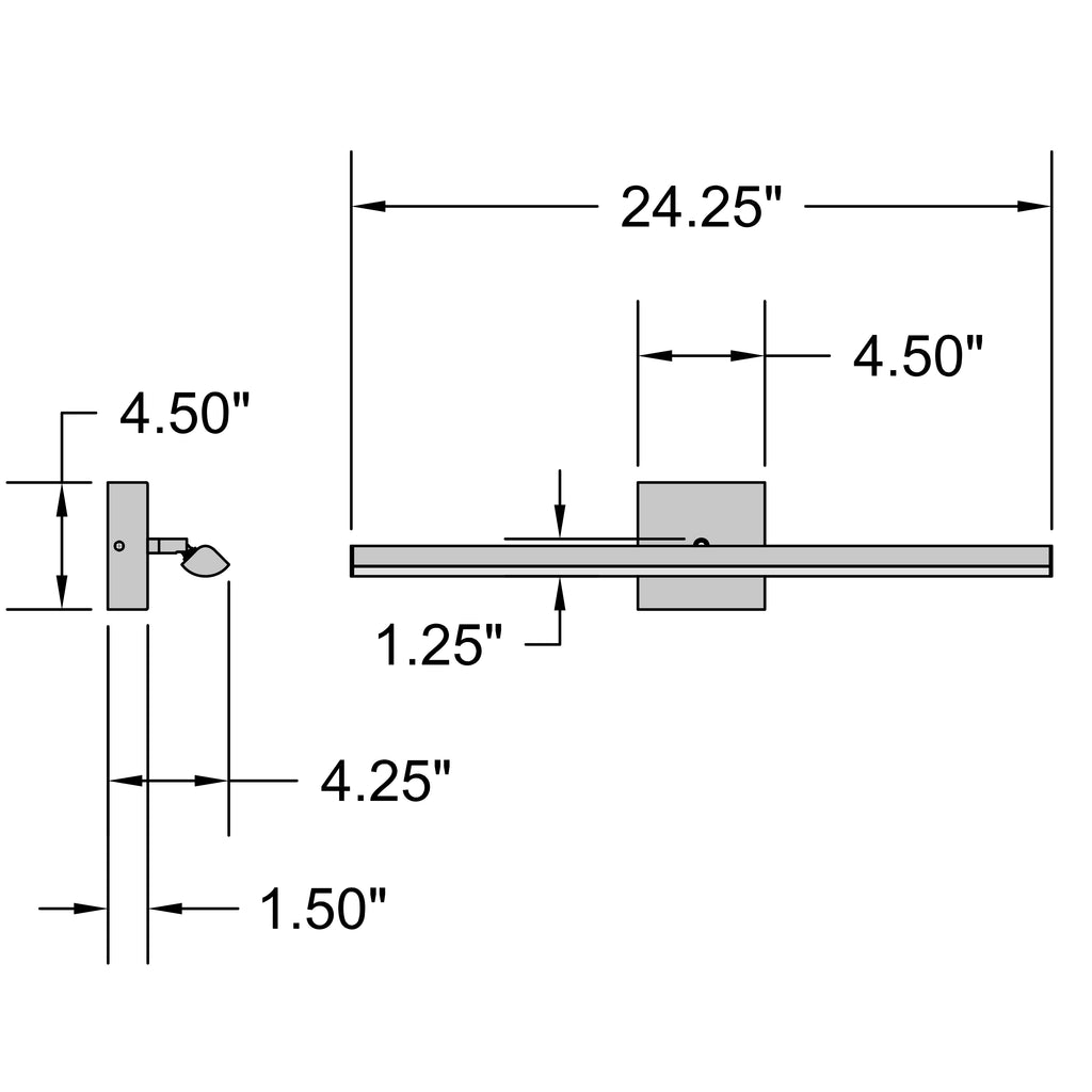 Access Lighting Float Adjustable LED Vanity, Matte Black / 24.25", image 4