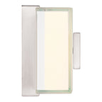 Restore LED Vanity by Access Lighting in Brushed Steel (30W), featuring a frosted glass panel and a brushed metal frame, displayed against a white background.