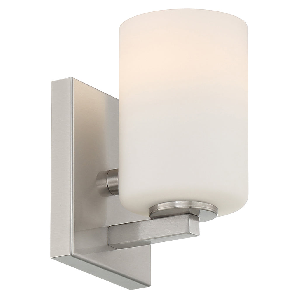 Sienna 1 Light Wall Sconce & Vanity, Brushed Steel