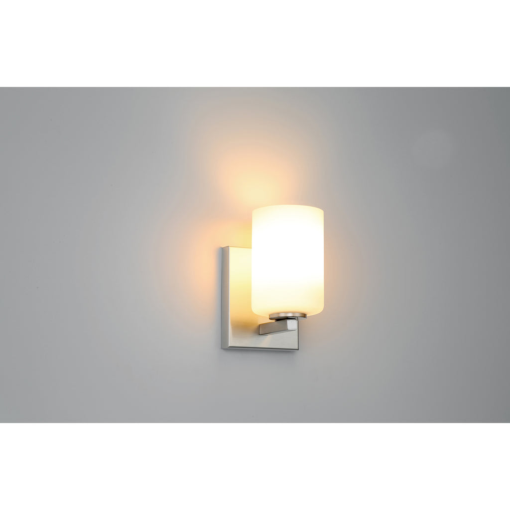 Sienna 1 Light Wall Sconce & Vanity, Brushed Steel