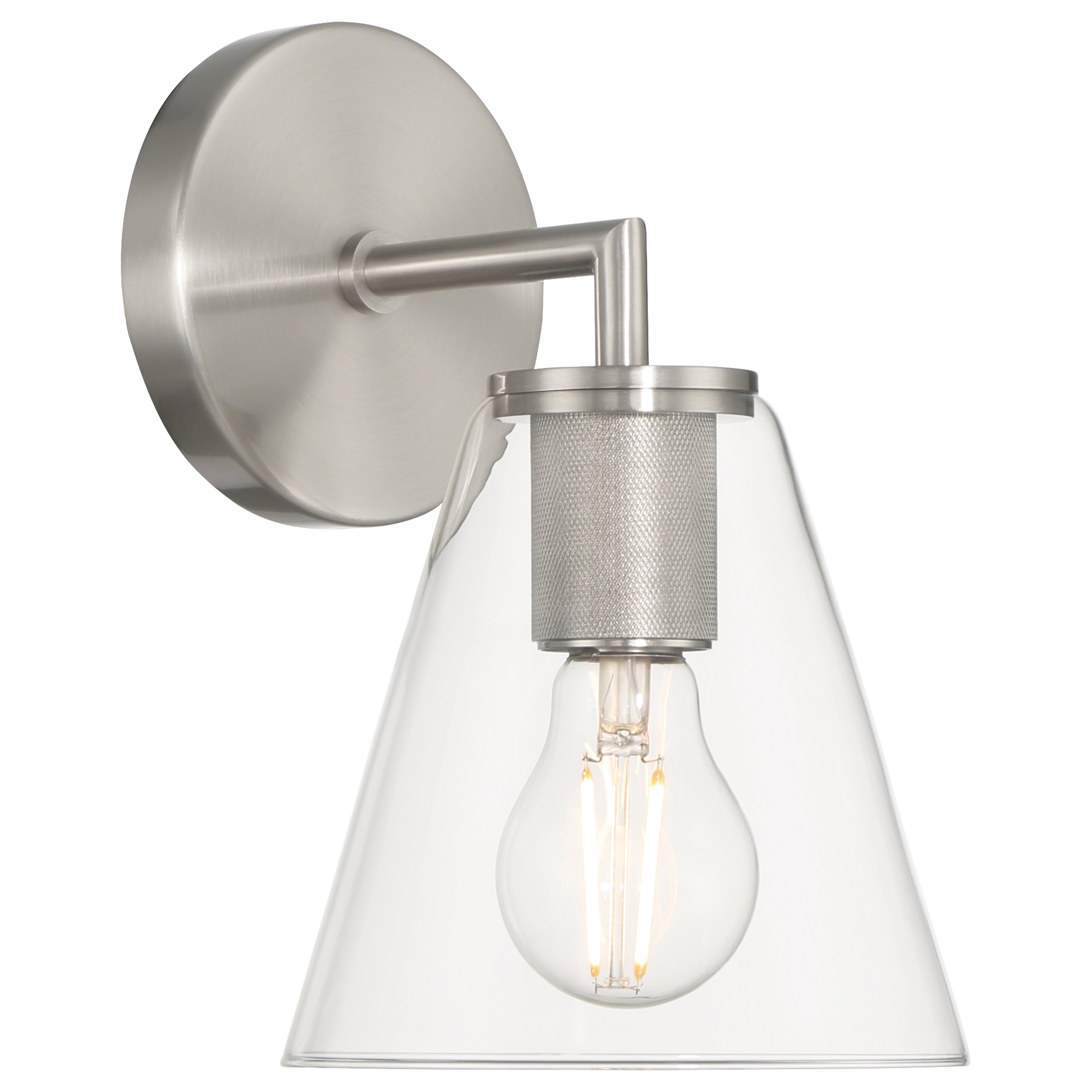 Katie 1 Light Wall Sconce, Brushed Steel