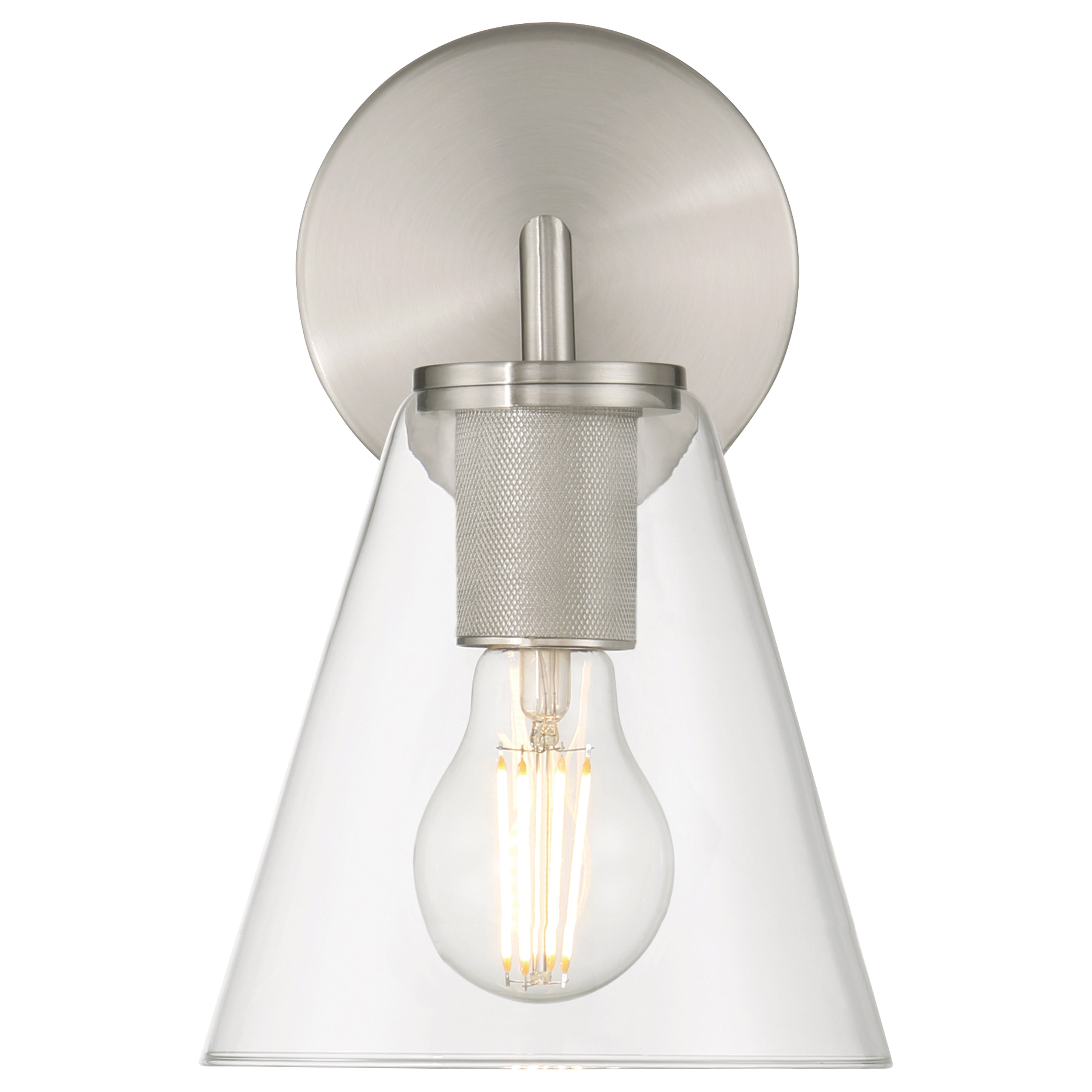 Katie 1 Light Wall Sconce, Brushed Steel