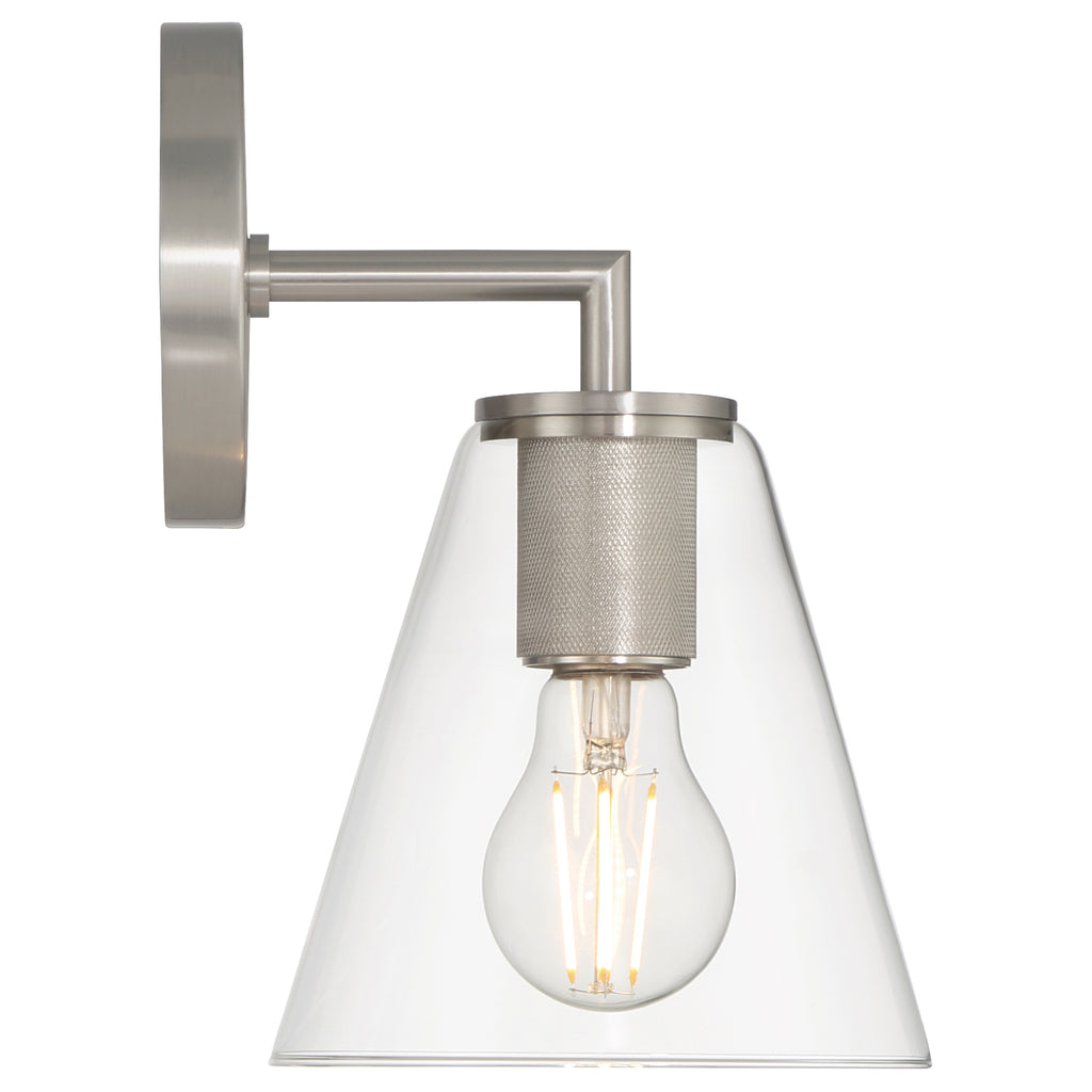 Katie 1 Light Wall Sconce, Brushed Steel