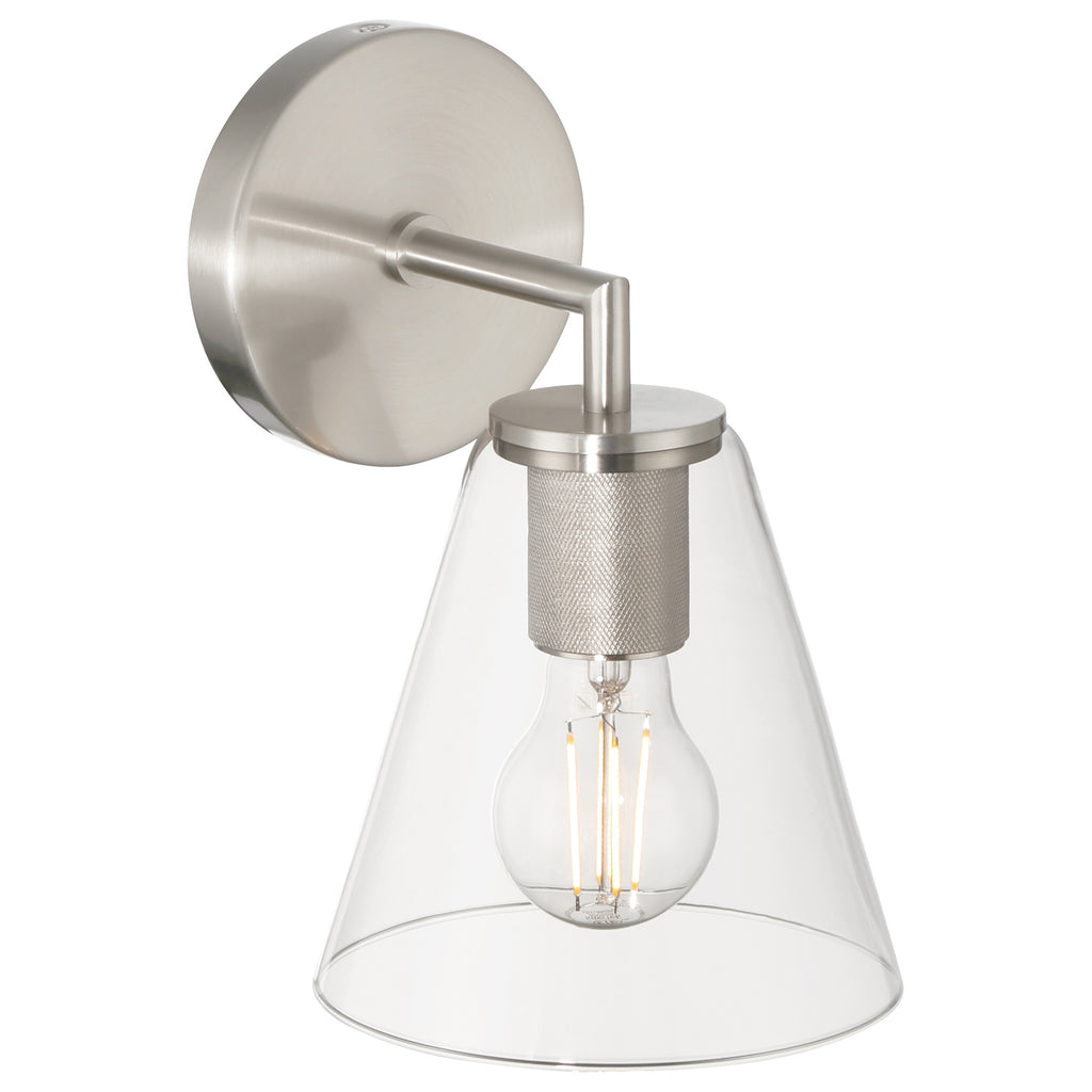 Katie 1 Light Wall Sconce, Brushed Steel