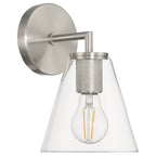 Katie 1 Light Wall Sconce, Brushed Steel