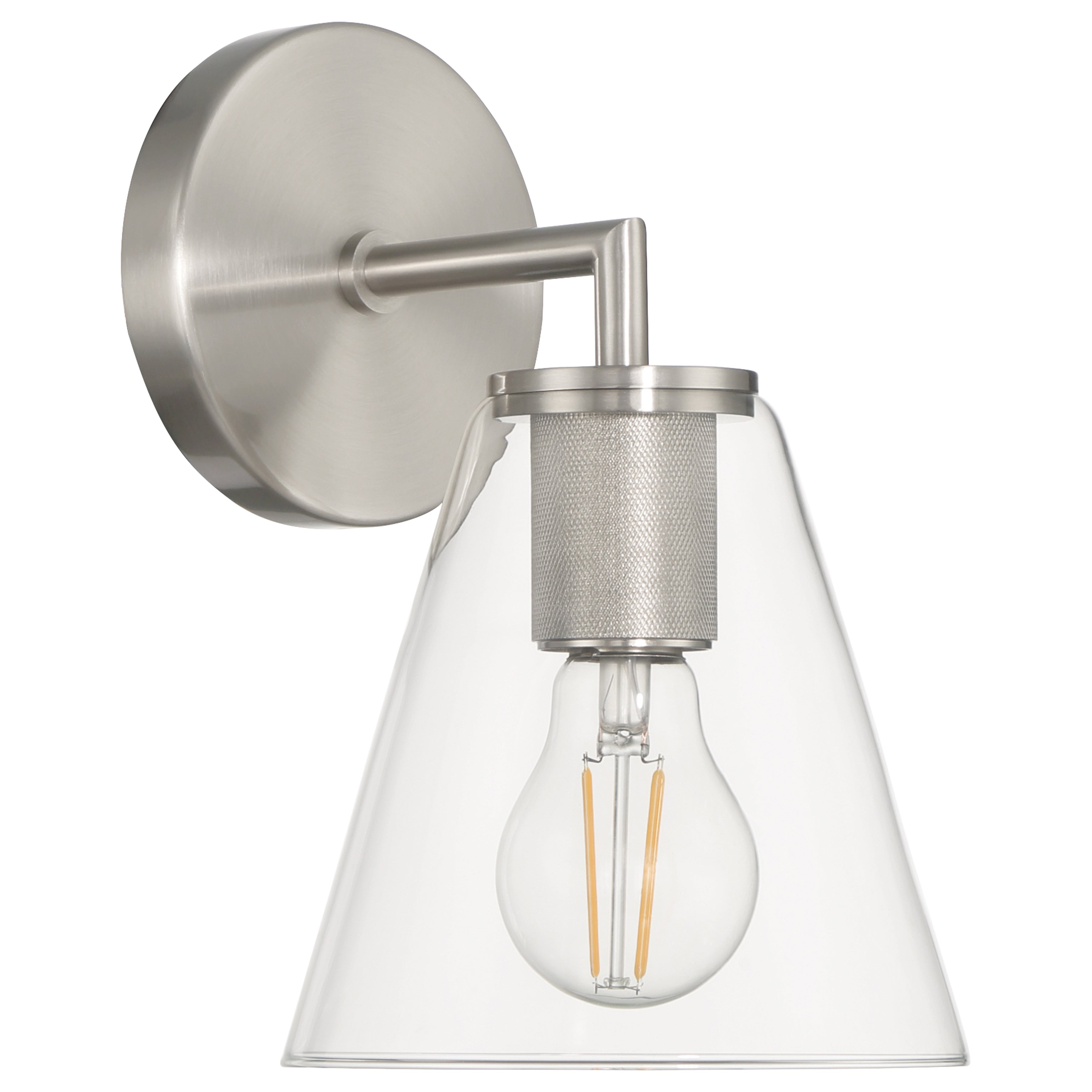 Katie 1 Light Wall Sconce, Brushed Steel