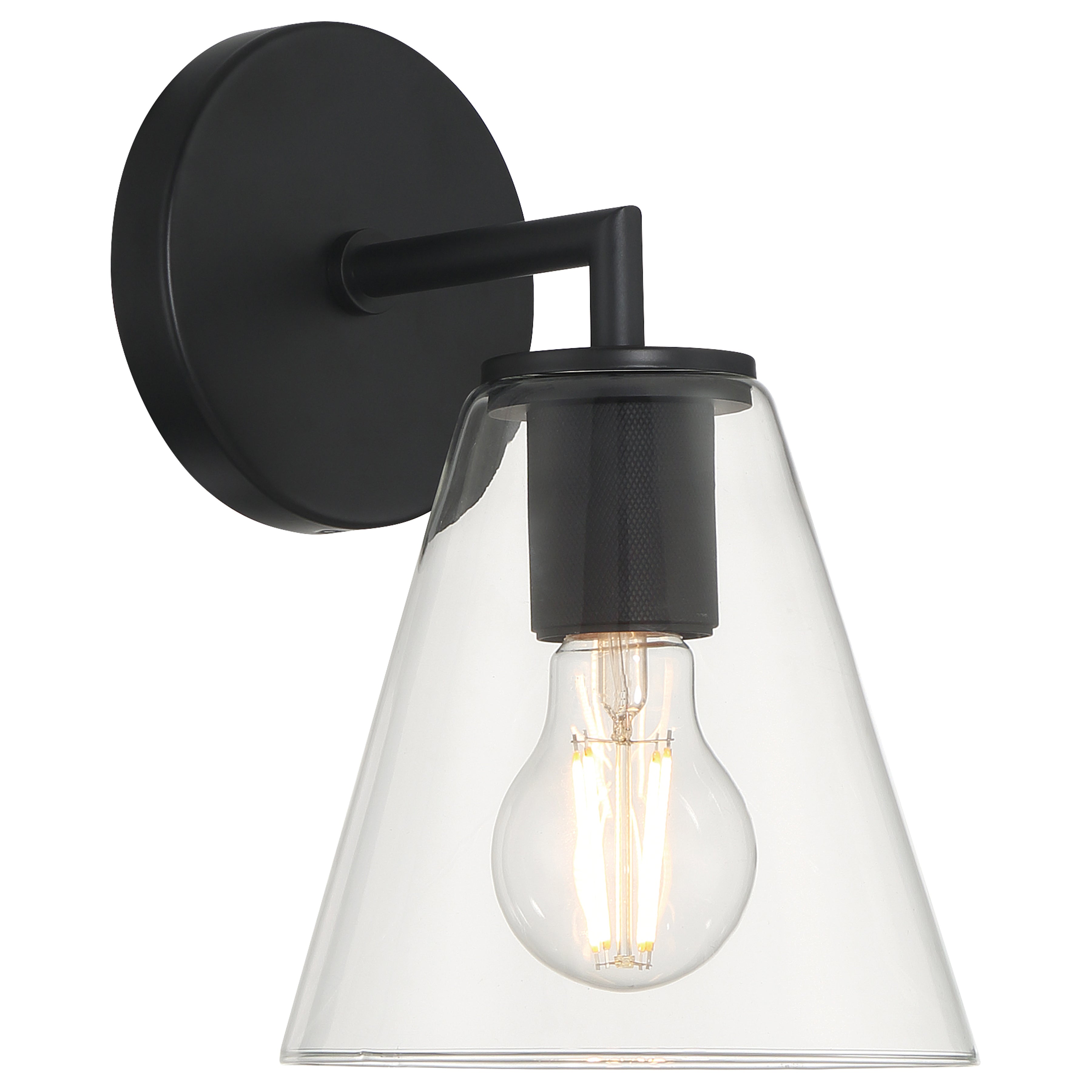Katie 1 Light Wall Sconce, Matte Black
