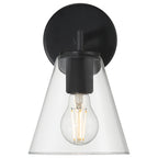 Katie 1 Light Wall Sconce, Matte Black
