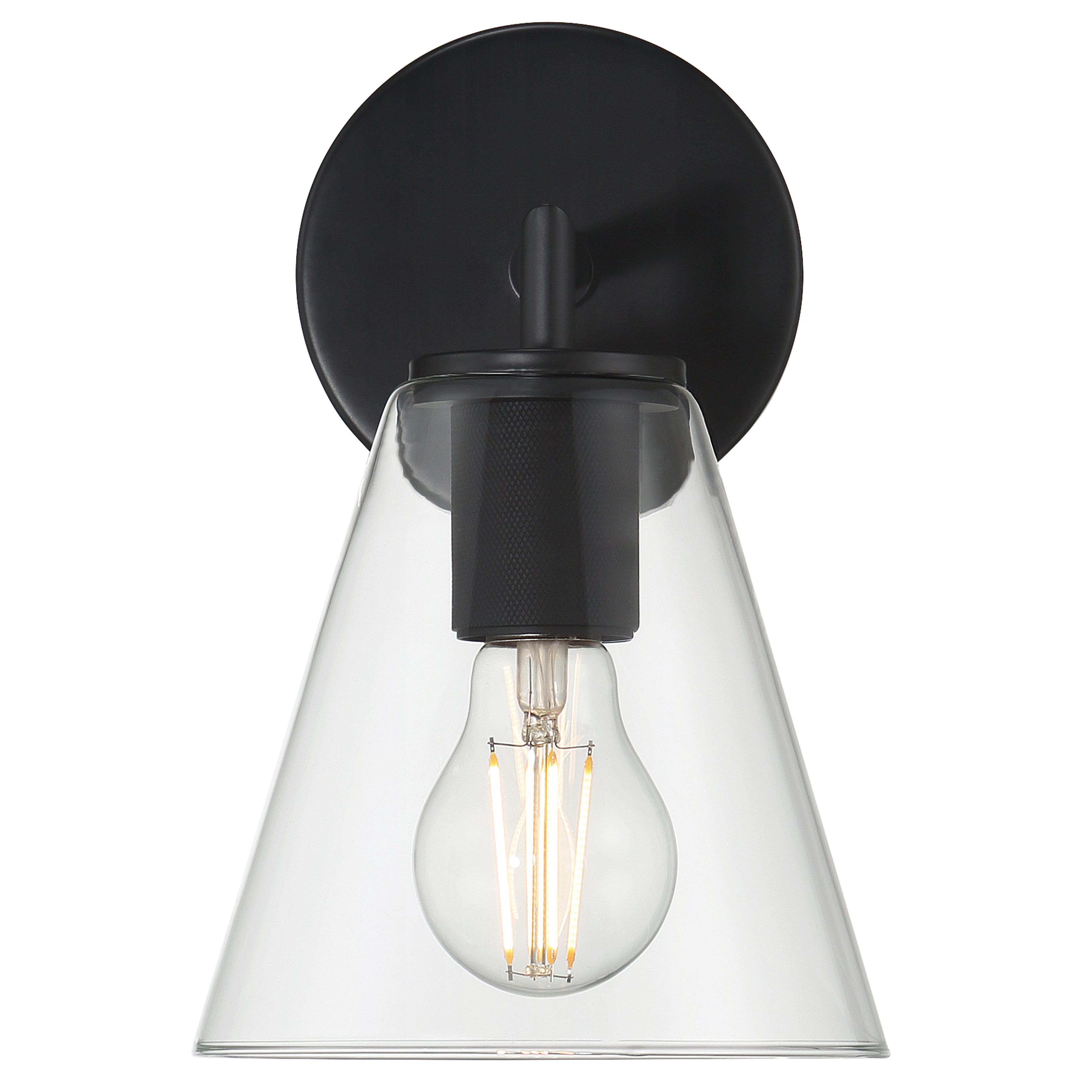 Katie 1 Light Wall Sconce, Matte Black