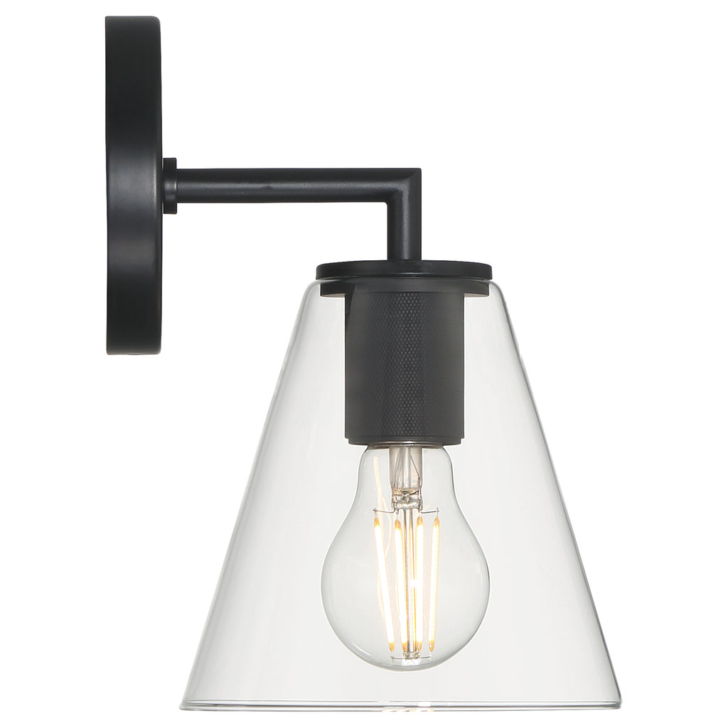 Katie 1 Light Wall Sconce, Matte Black