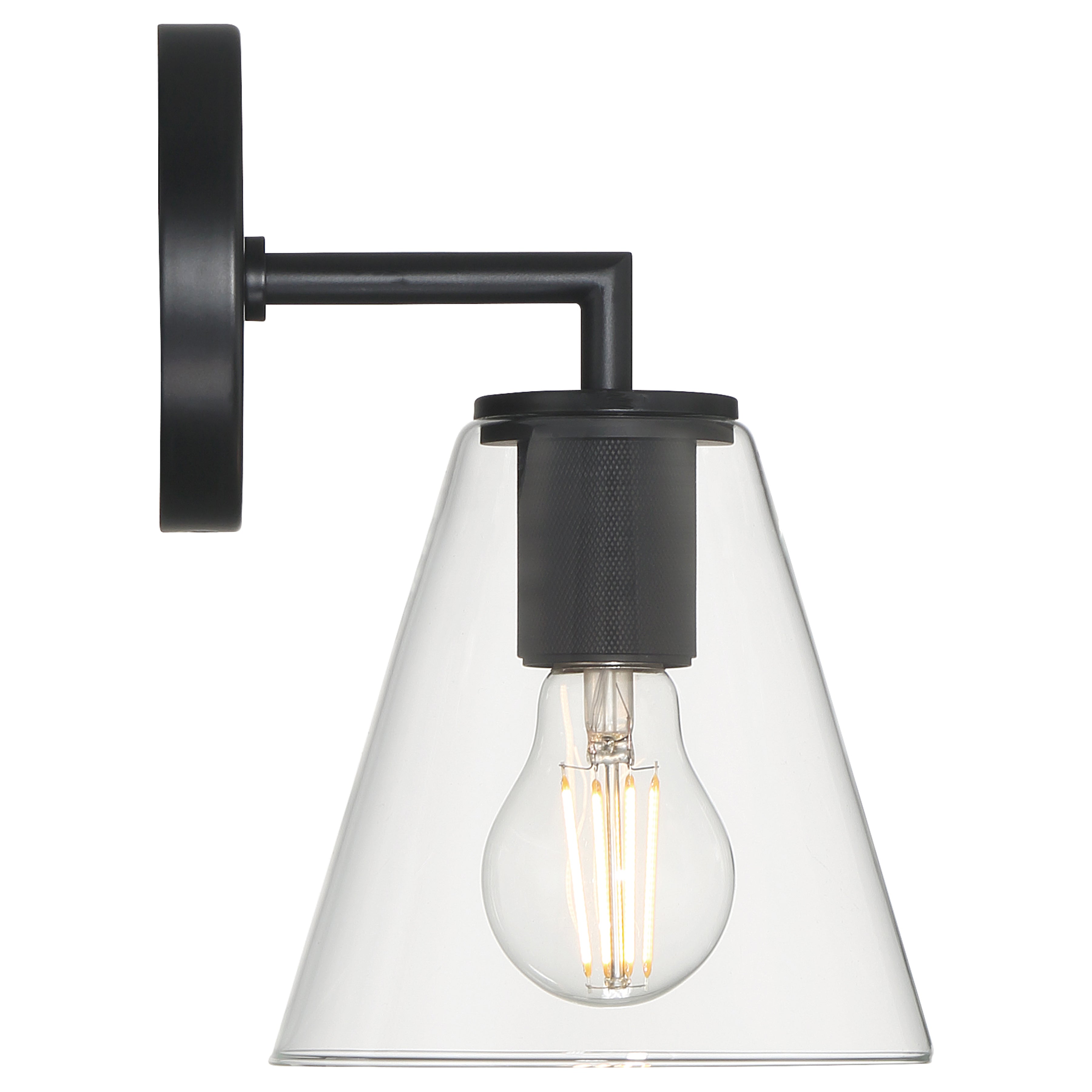 Katie 1 Light Wall Sconce, Matte Black