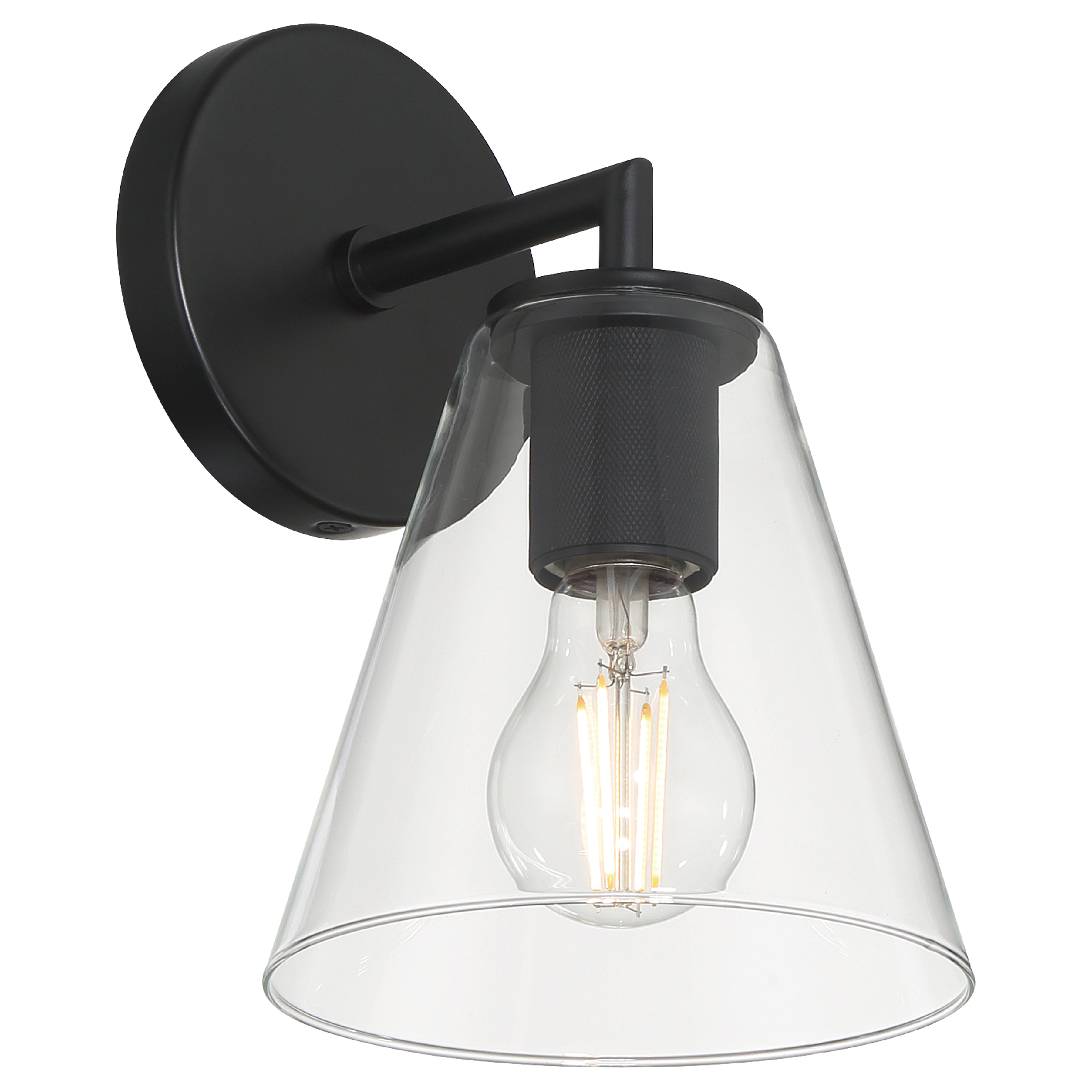 Katie 1 Light Wall Sconce, Matte Black