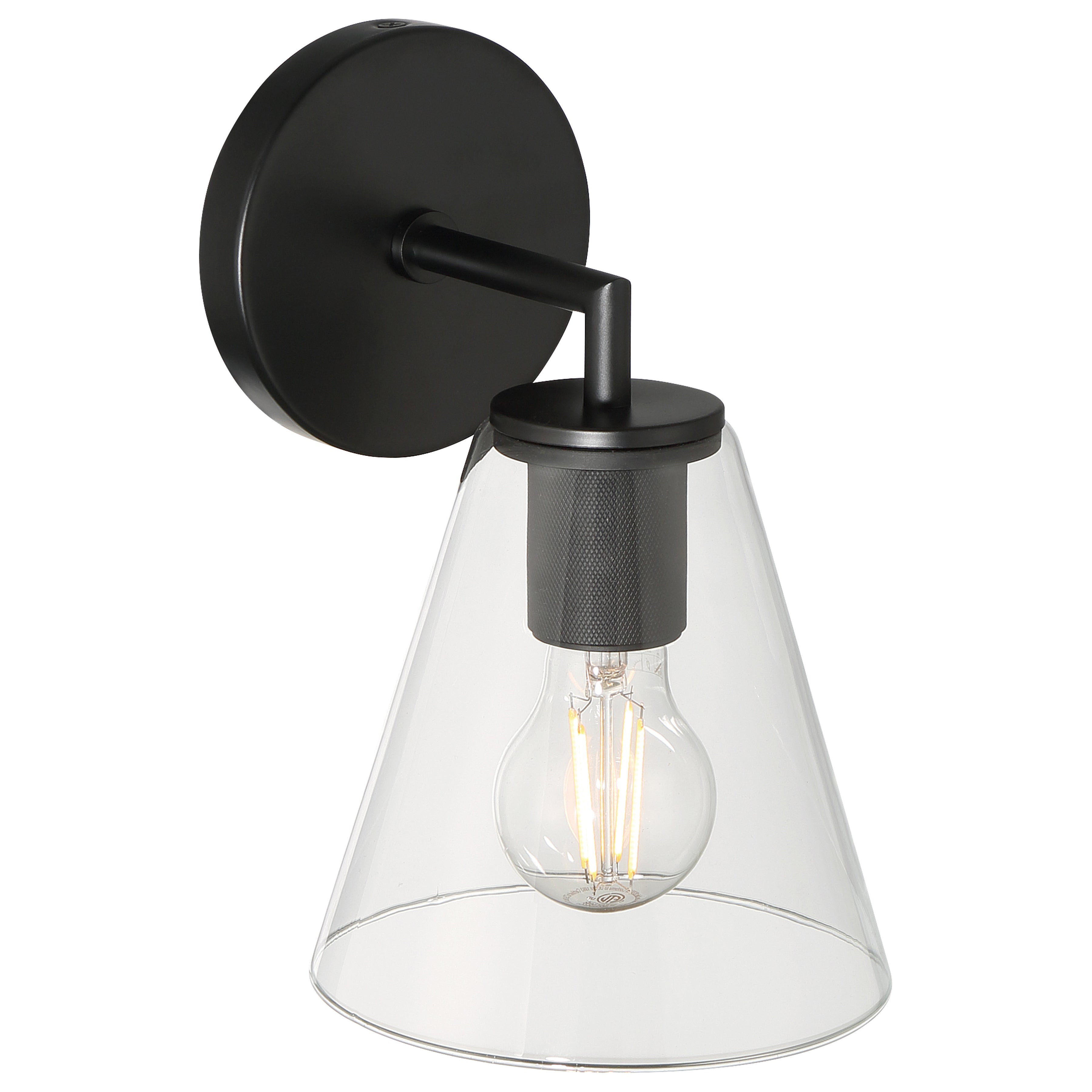 Katie 1 Light Wall Sconce, Matte Black