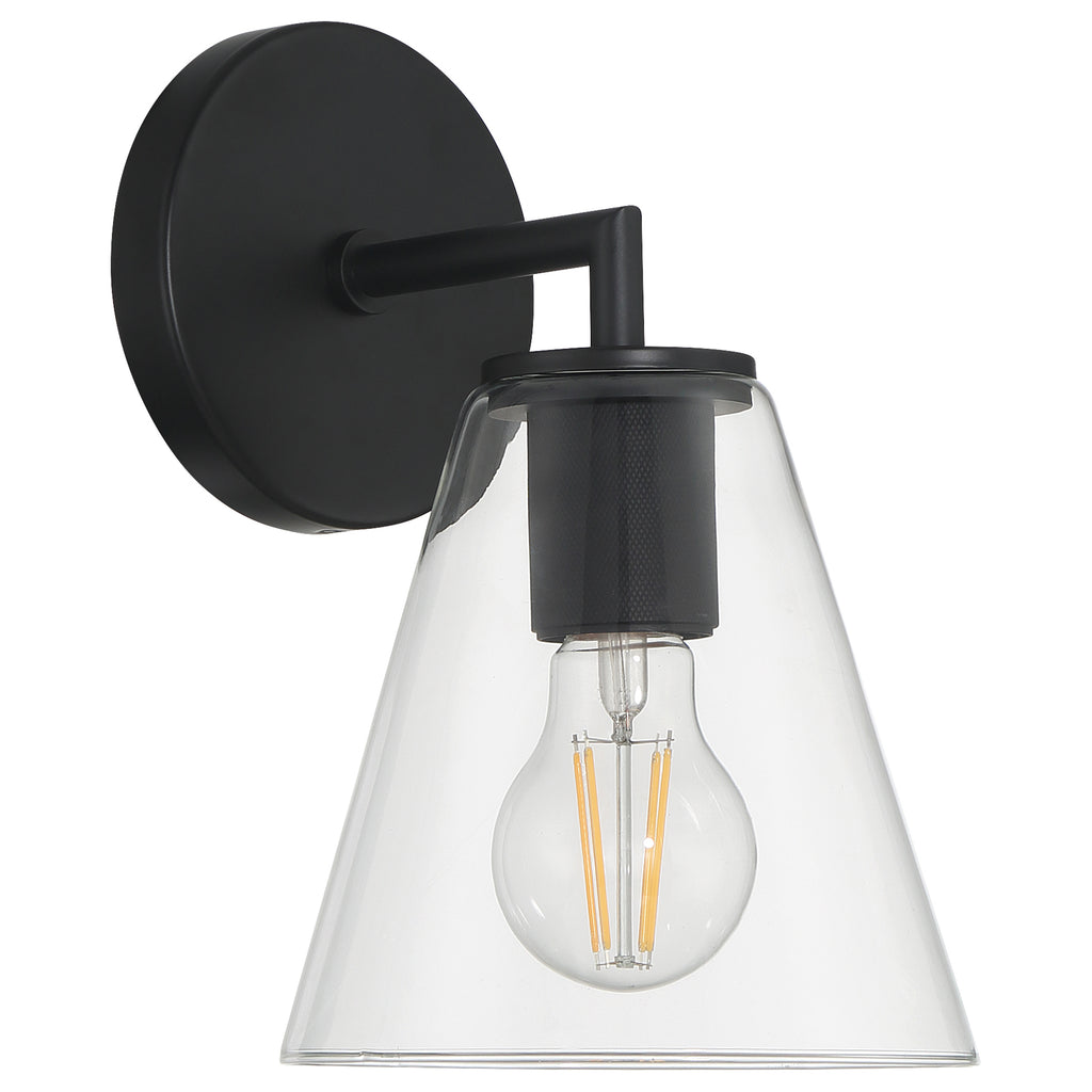 Katie 1 Light Wall Sconce, Matte Black