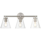 Katie 3 Light Vanity, Brushed Steel