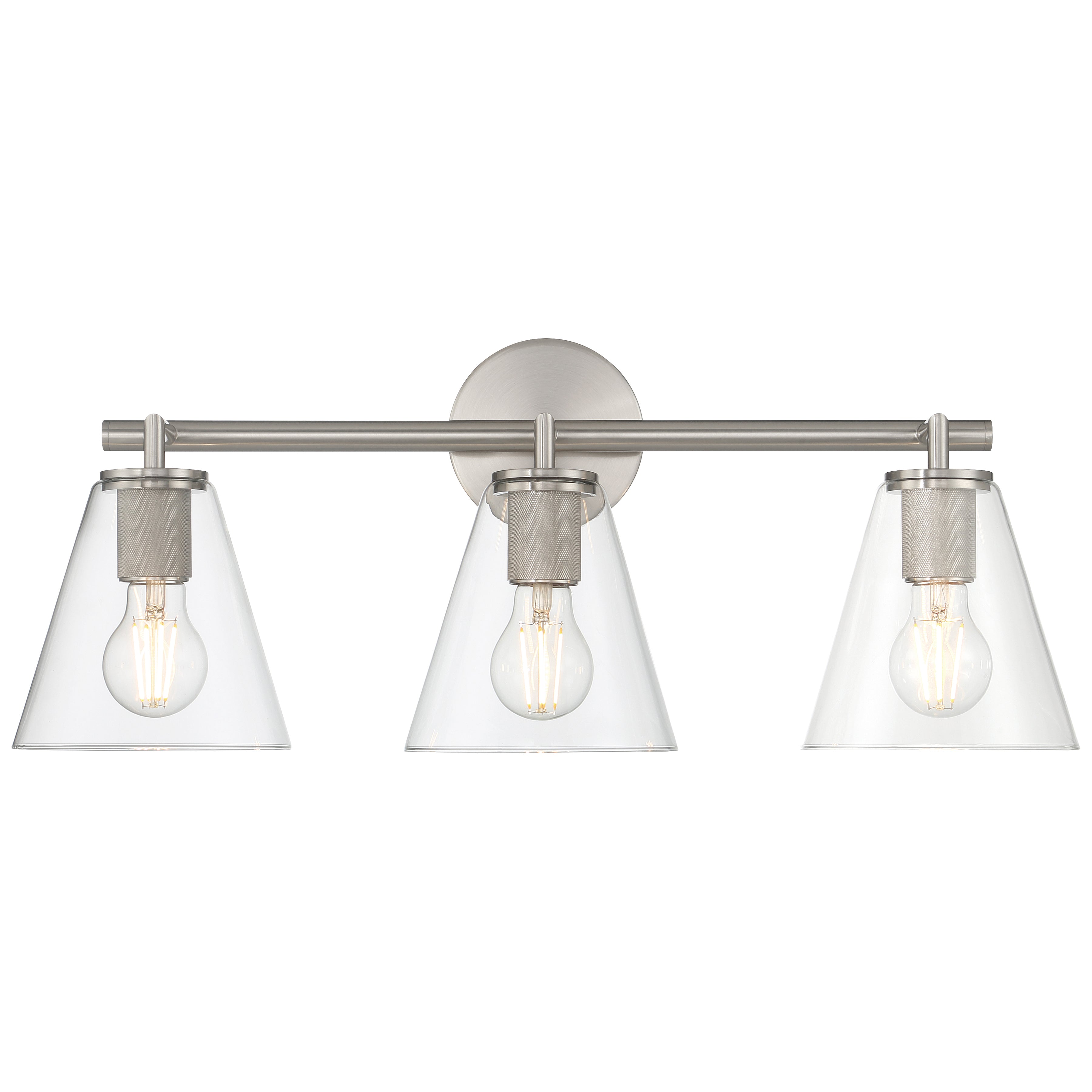 Katie 3 Light Vanity, Brushed Steel