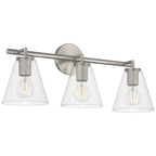 Katie 3 Light Vanity, Brushed Steel