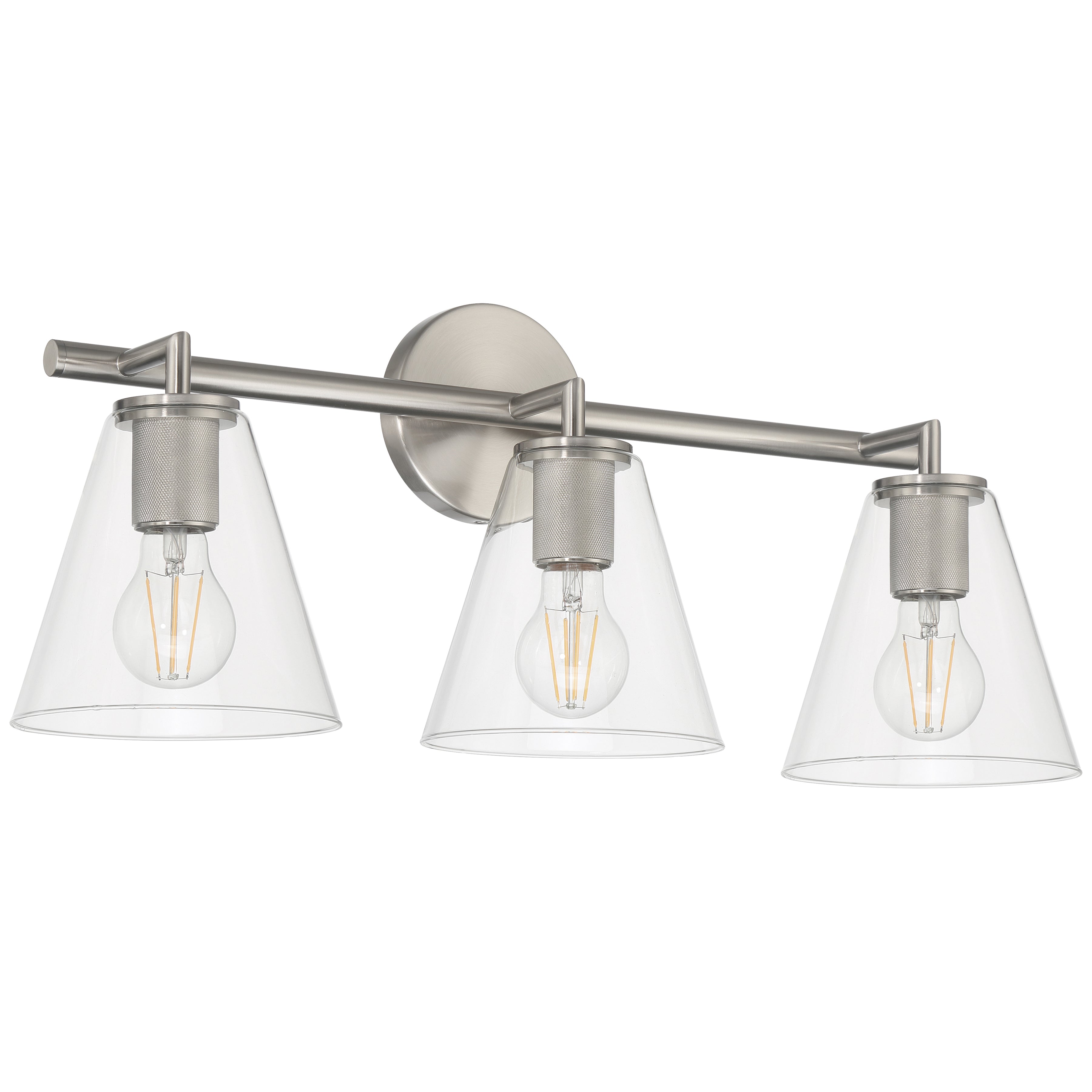 Katie 3 Light Vanity, Brushed Steel