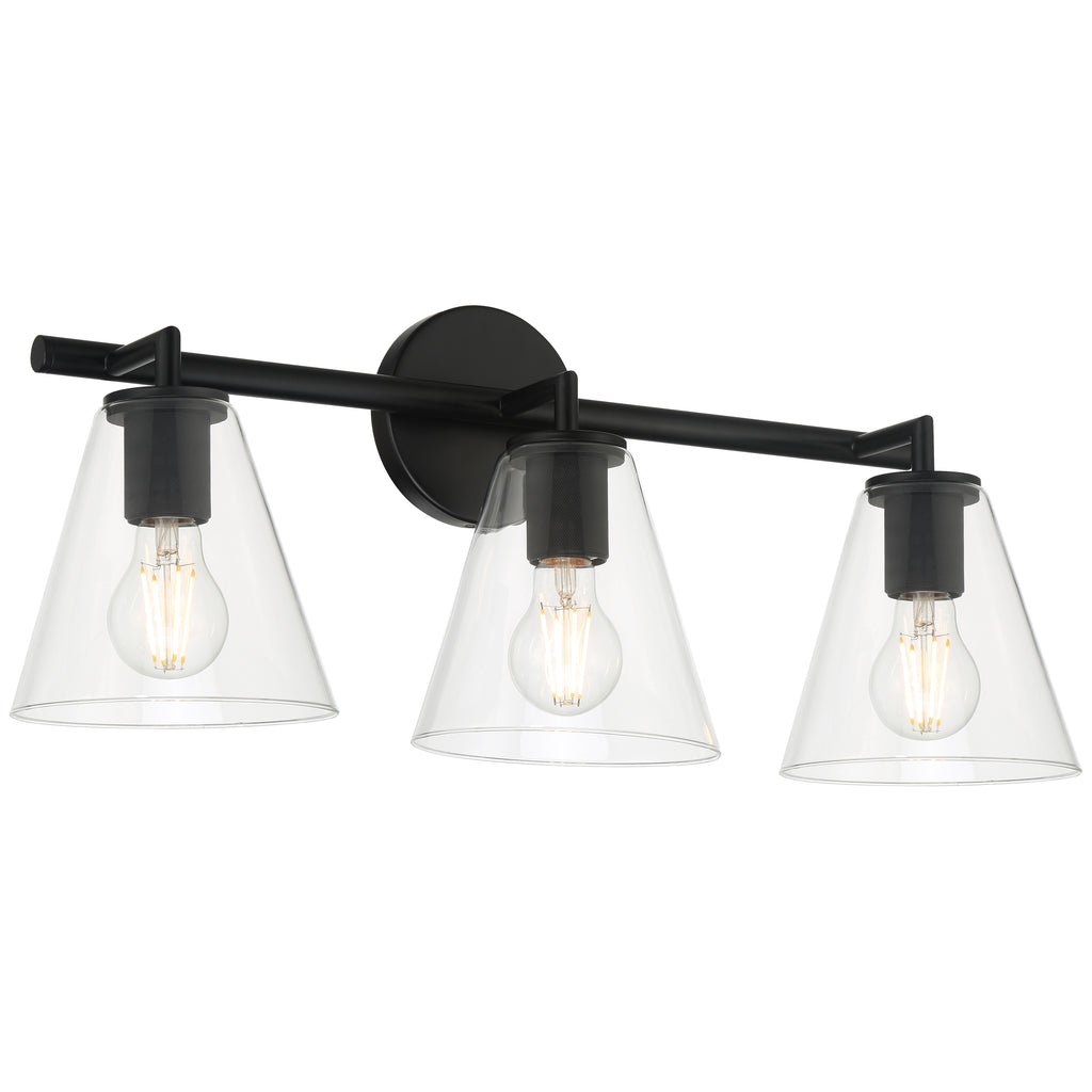 Katie 3 Light Vanity, Matte Black