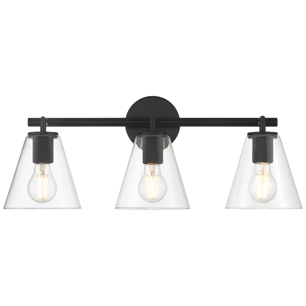 Katie 3 Light Vanity, Matte Black