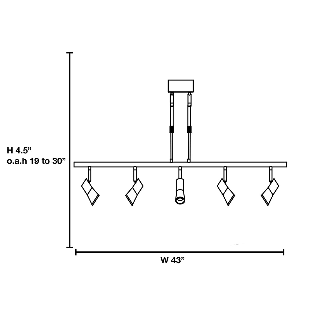 Access Lighting Sleek 5 Light LED Pendant Spotlight, image 2