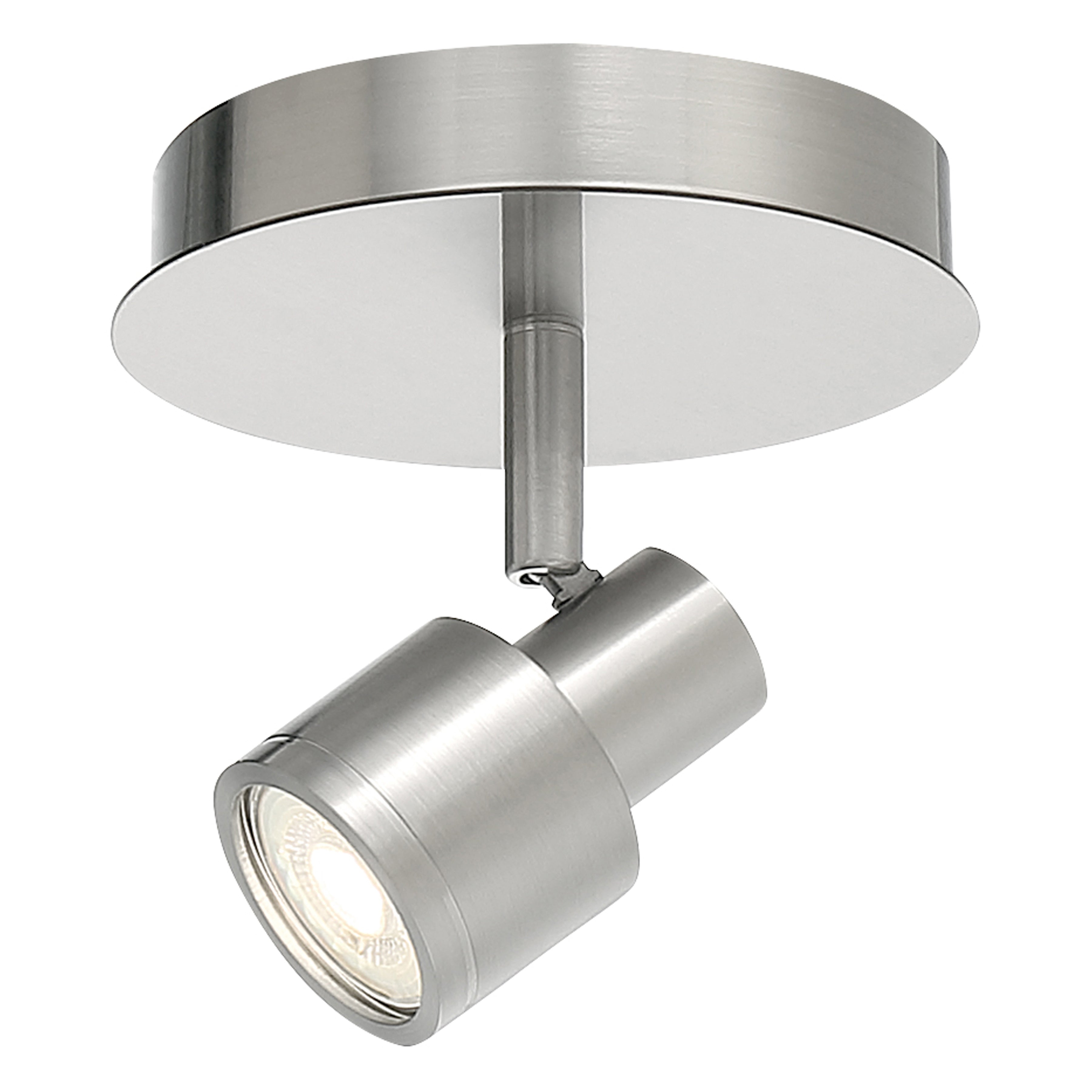 Lincoln 1 Light Adjustable LED Flush Mount, Brushed Steel