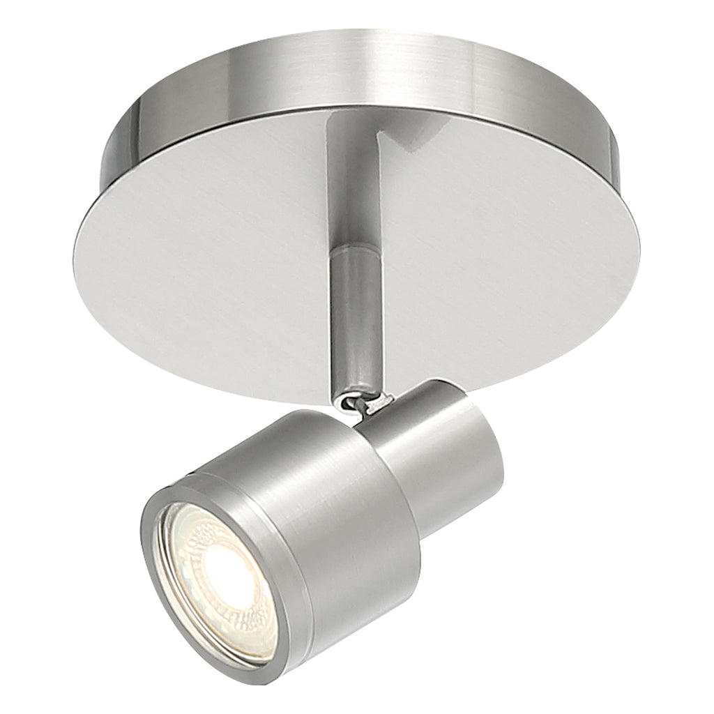 Lincoln 1 Light Adjustable LED Flush Mount, Brushed Steel