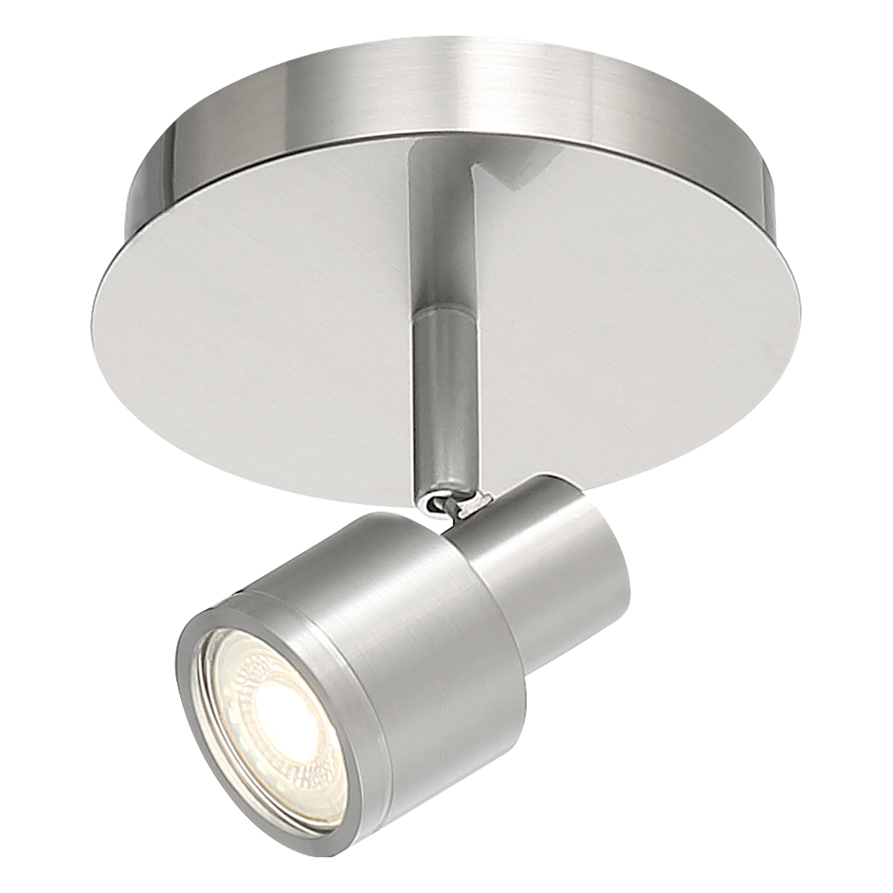 Lincoln 1 Light Adjustable LED Flush Mount, Brushed Steel