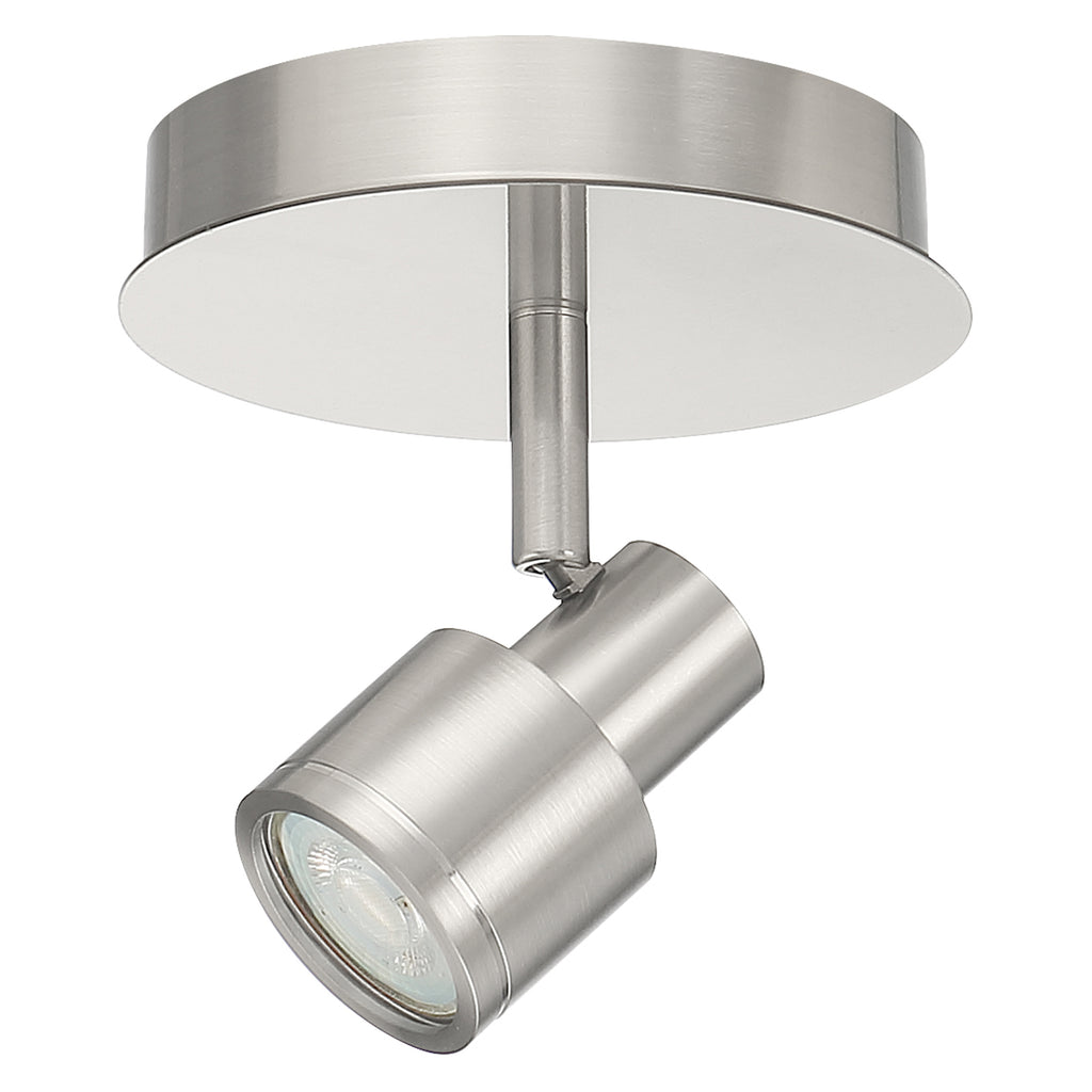 Lincoln 1 Light Adjustable LED Flush Mount, Brushed Steel