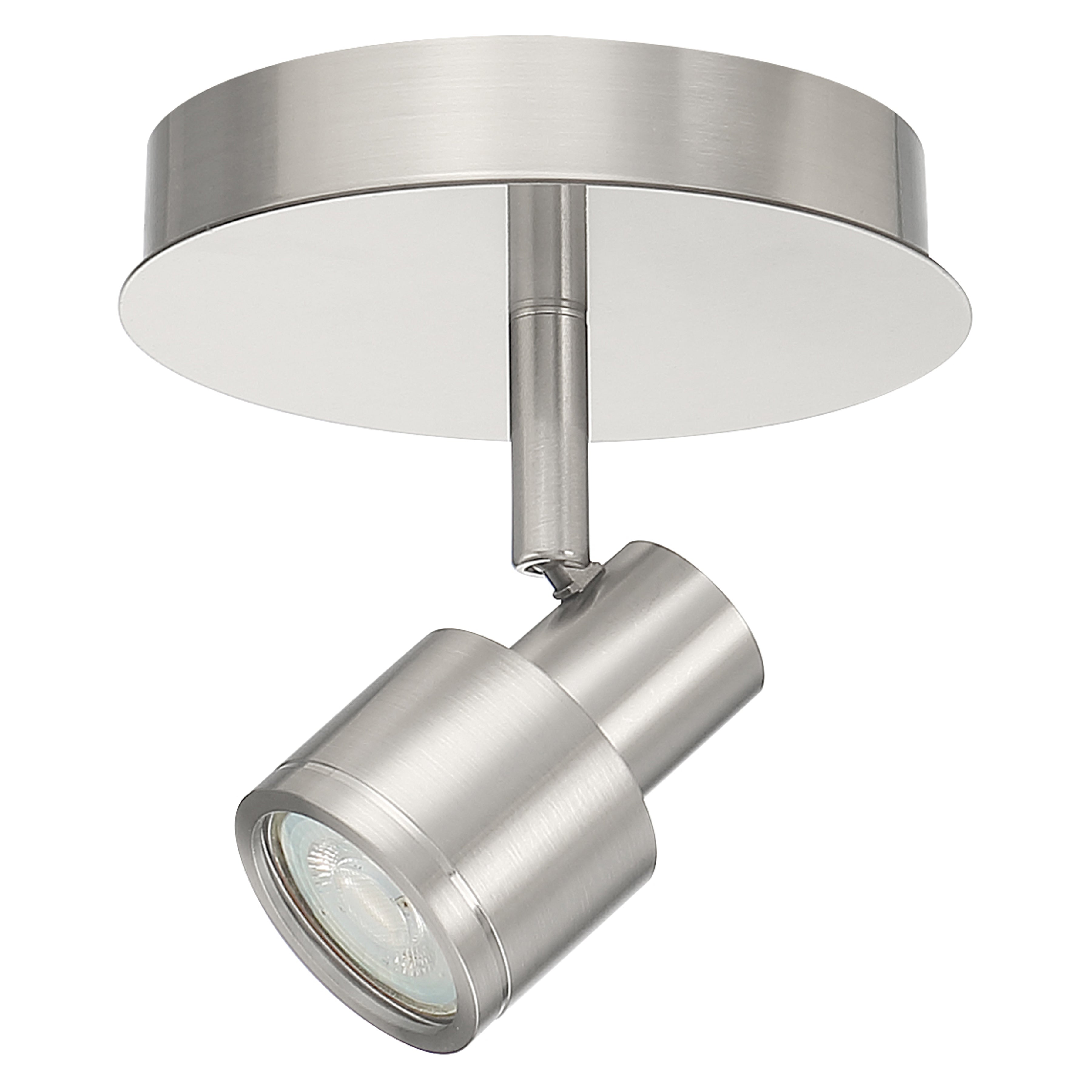 Lincoln 1 Light Adjustable LED Flush Mount, Brushed Steel