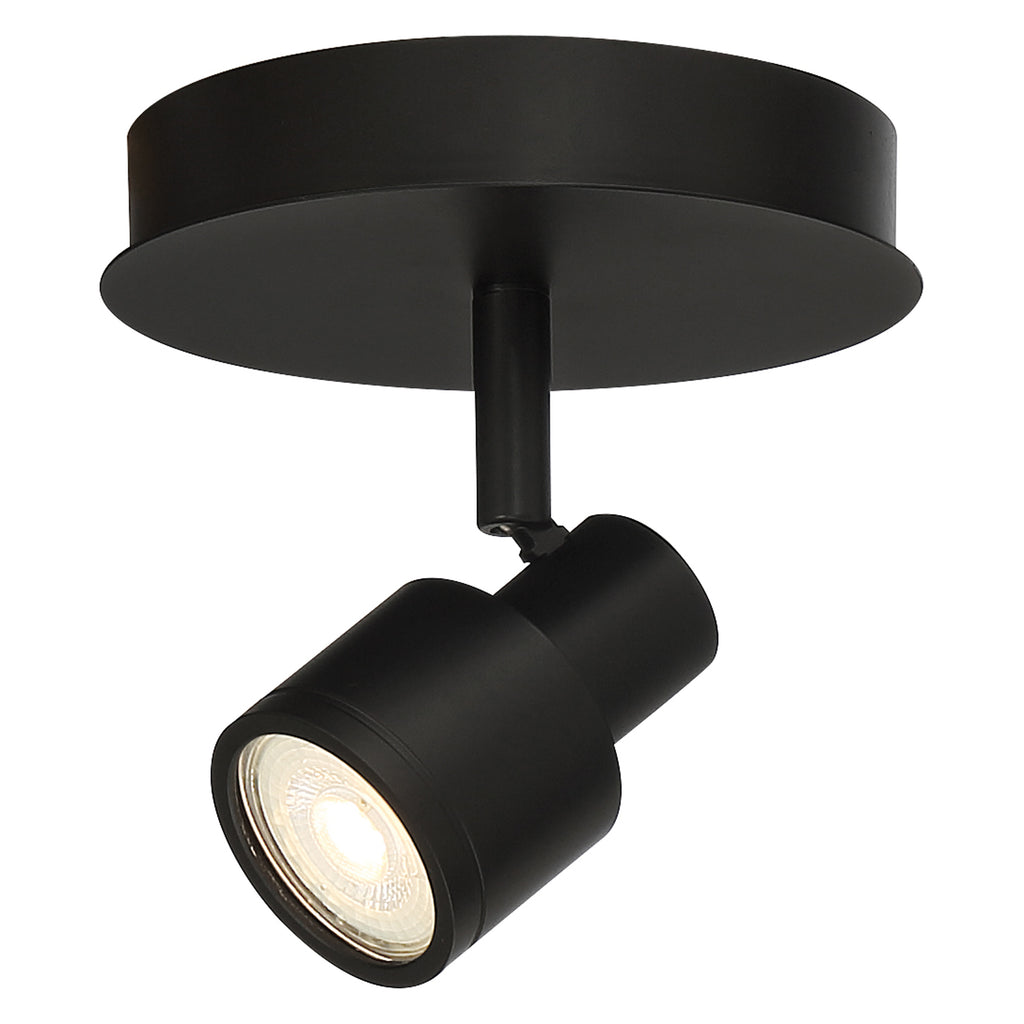 Lincoln 1 Light Adjustable LED Flush Mount, Matte Black