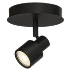 Lincoln 1 Light Adjustable LED Flush Mount, Matte Black
