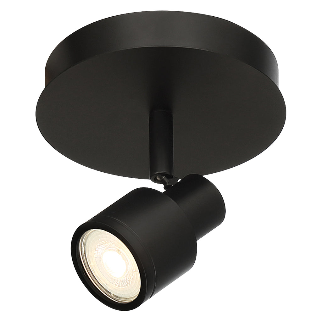 Lincoln 1 Light Adjustable LED Flush Mount, Matte Black