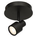 Lincoln 1 Light Adjustable LED Flush Mount, Matte Black