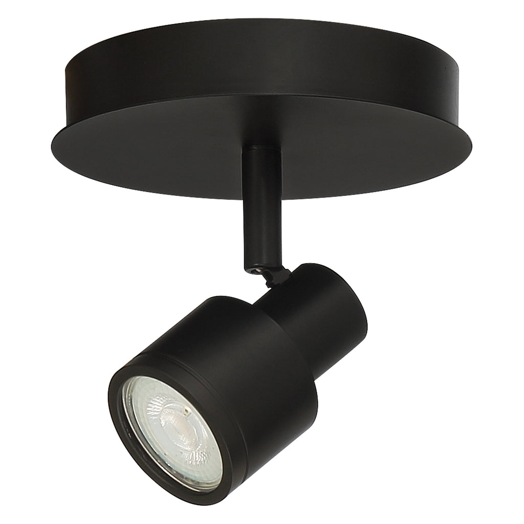 Lincoln 1 Light Adjustable LED Flush Mount, Matte Black