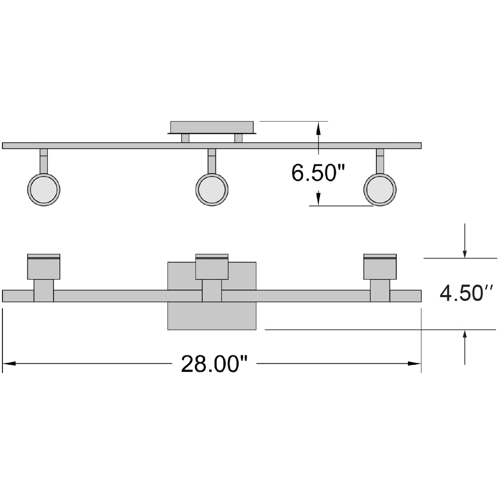 Access Lighting Lincoln 3 Light Adjustable LED Track, Brushed Steel, image 7