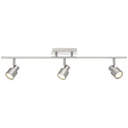 Lincoln 3 Light Adjustable LED Track, Brushed Steel