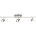 Lincoln 3 Light Adjustable LED Track, Brushed Steel