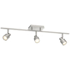 Lincoln 3 Light Adjustable LED Track, Brushed Steel