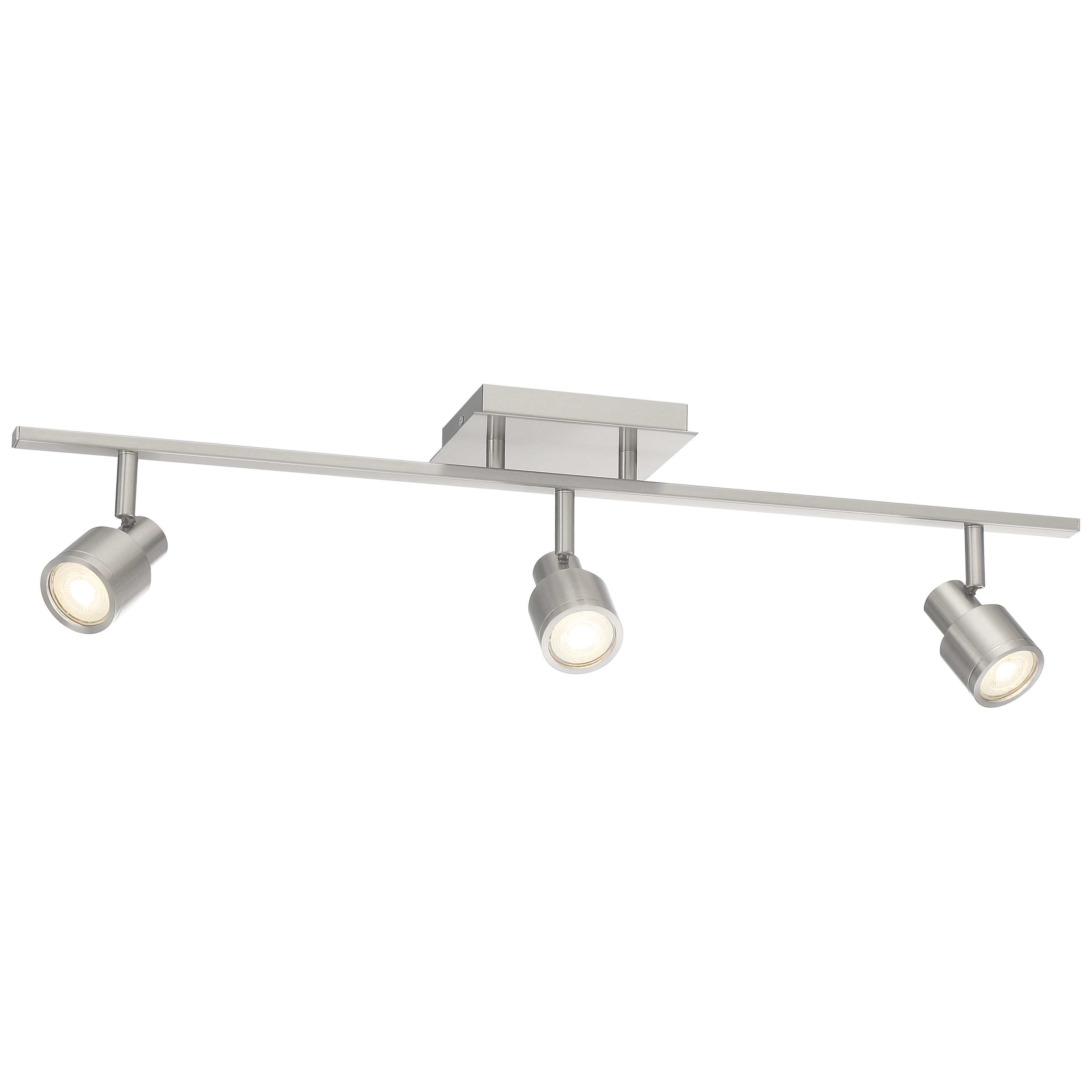 Lincoln 3 Light Adjustable LED Track, Brushed Steel