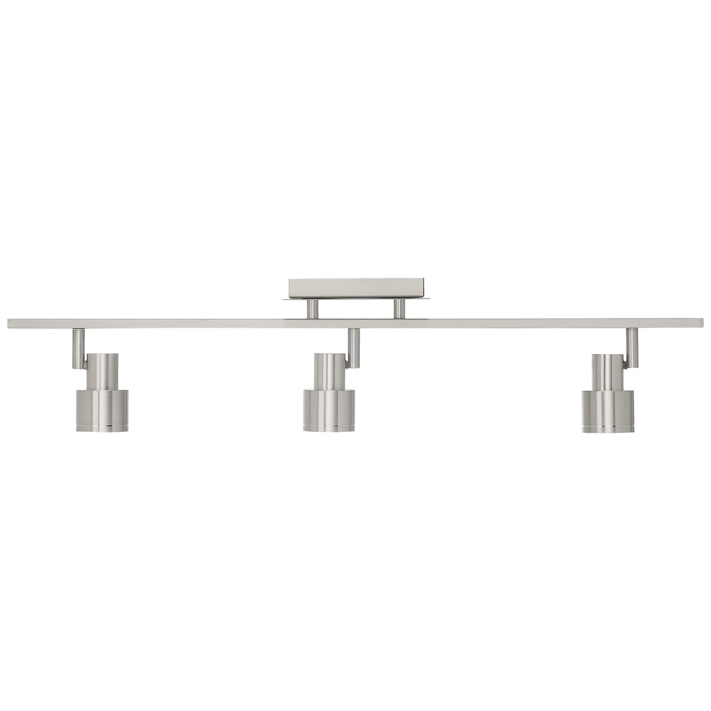 Lincoln 3 Light Adjustable LED Track, Brushed Steel