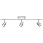 Lincoln 3 Light Adjustable LED Track, Brushed Steel