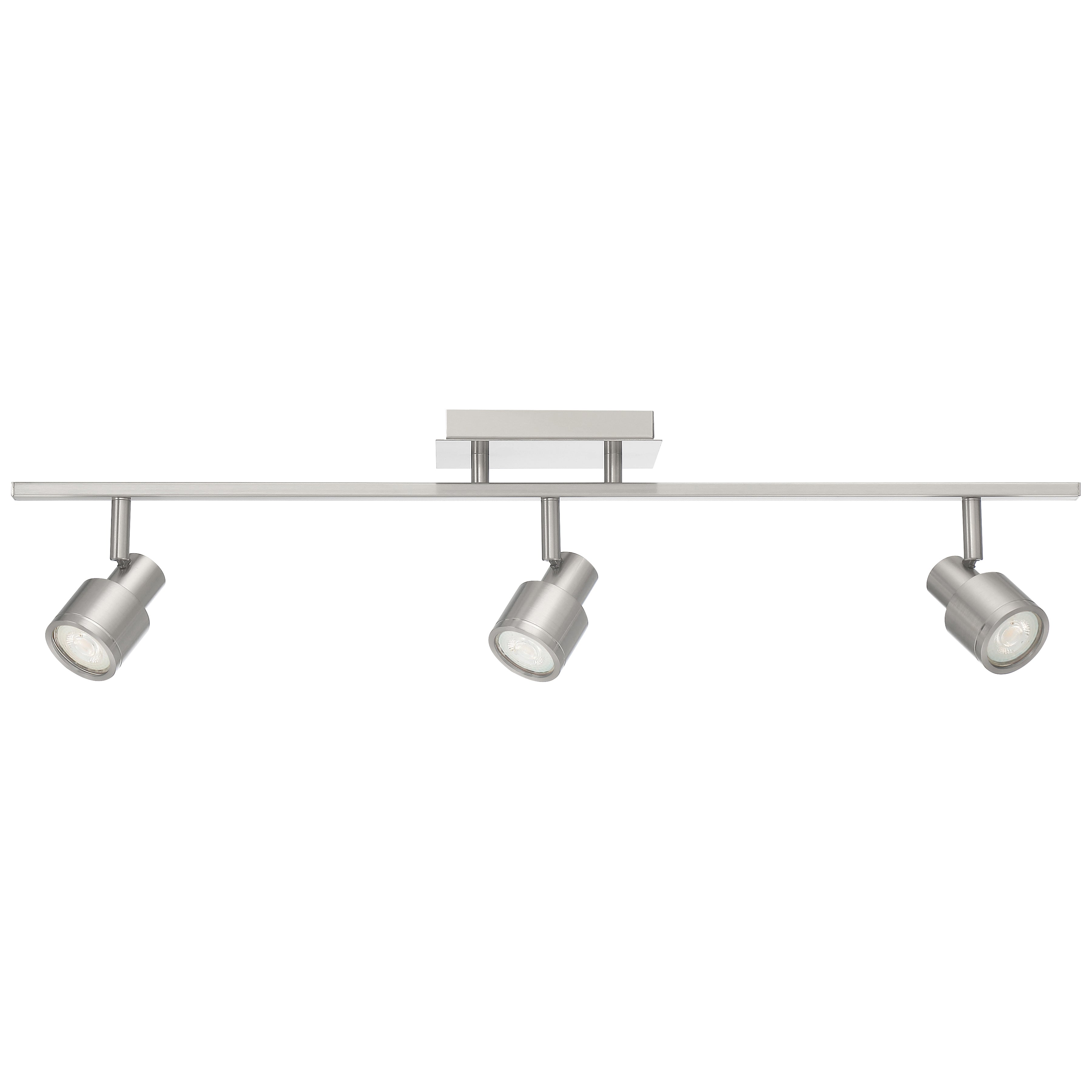 Lincoln 3 Light Adjustable LED Track, Brushed Steel