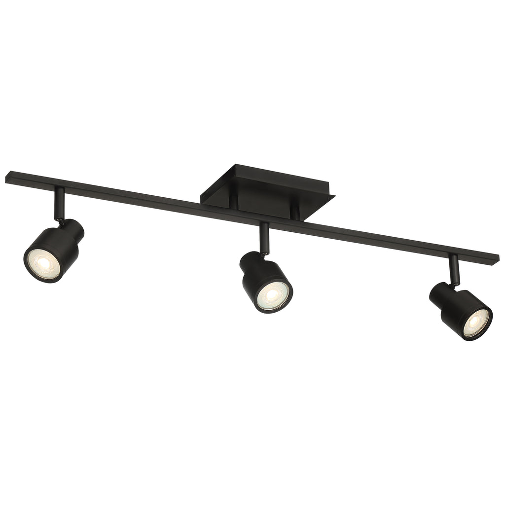 Lincoln 3 Light Adjustable LED Track, Matte Black