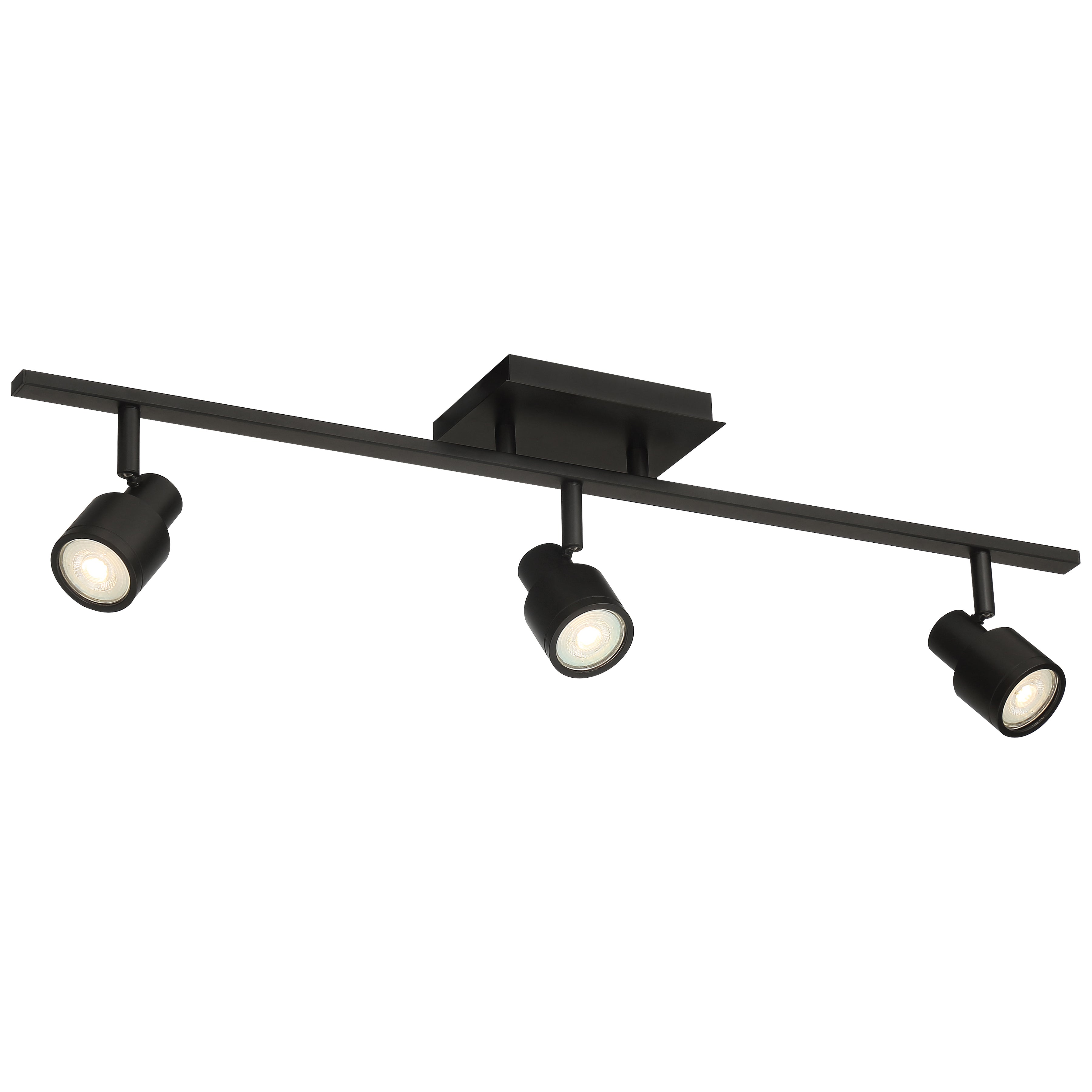 Lincoln 3 Light Adjustable LED Track, Matte Black